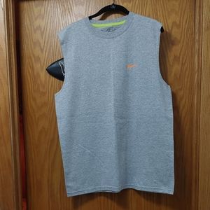 Mens Heather Gray Nike Muscle Shirt Size Large